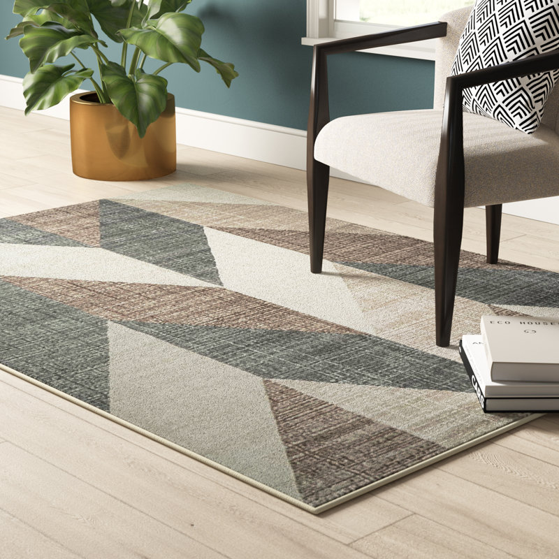 Mercury Row Croll Chevron Gray/Brown Area Rug & Reviews Wayfair